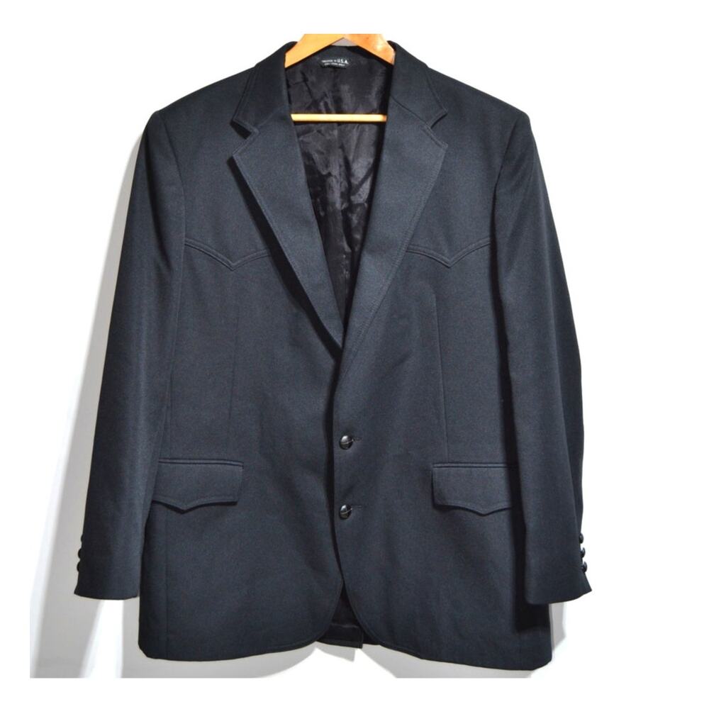Levi's Western Wear Vintage Navy Blue Suit Blazer Jacket Cowboy Size 48L